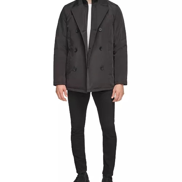 Kenneth Cole
Men's Double Breasted Peacoat with Removable Bib - Picture 6 of 9